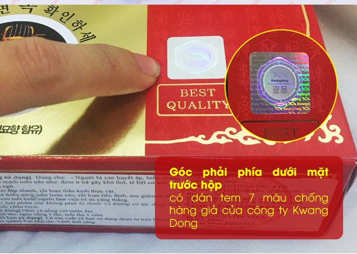 Góc phải phía dưới hàng thật có tem 7 màu Góc phải phía dưới hàng thật có tem 7 màu